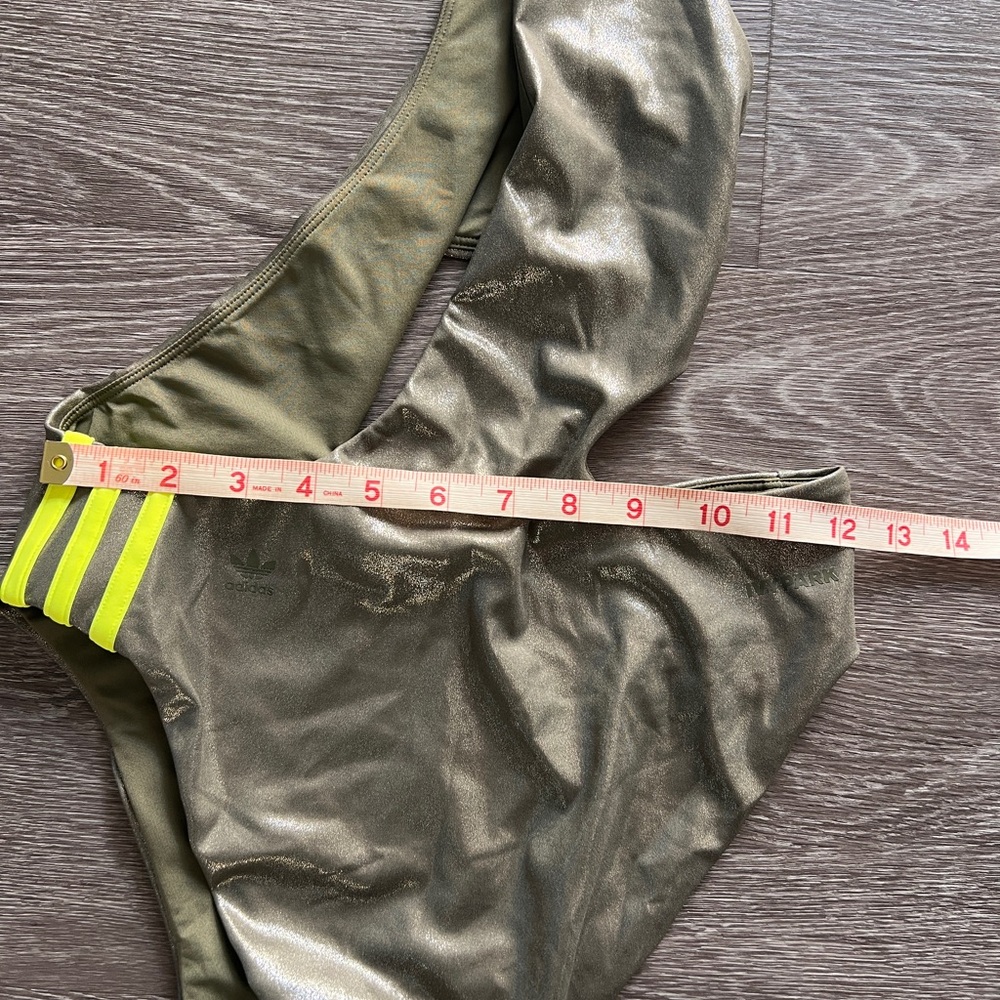 Ivy Park X Adidas Asymmetric Cutout two-Piece Swimsuit Olive & Maroon. size L - Picture 14 of 16